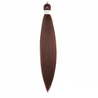 Extensions de cheveux synthétiques tressées pré-étirées, volumineuses et moelleuses, teintes, résistantes à la chaleur et aux basses températures, pour tressage à la machine, double épaisseur