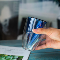 Tasse à thé en verre coloré à double paroi en forme d'éclair, mugs à café créatifs pour la maison, le bureau et la table