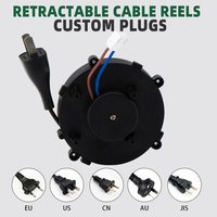 Enrouleur de câble rétractable Mella pour extérieur, câble SJTW, IP54, prise 220V AC, 2 prises, matériau ABS ignifuge, longueur personnalisée