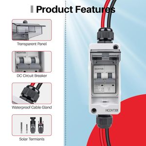 <span class=keywords><strong>Interrupteur</strong></span> de déconnexion pour panneau solaire 63A 550V DC, disjoncteur solaire photovoltaïque avec câble solaire pour utilisation extérieure dans les systèmes de batteries domestiques - Product Image 3