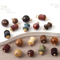 Perles décoratives en bois naturel vintage en forme de baril, boutons grenouille chinois Hanfu, accessoires de fabrication de bijoux, vente en gros