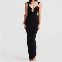 Robes longues noires personnalisées, dos nu, décolleté plongeant, sexy, révélatrices, avec poitrine exposée, style audacieux