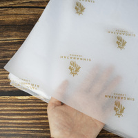 Vêtements imprimés en feuille d'or noire 17 g/m² de marque de luxe Papier cadeau en tissu biodégradable personnalisé