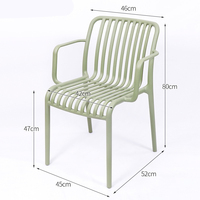 Usine de vente chaude toute chaise en plastique jardin vert chaises de jardin extérieur empilable chaise PP
