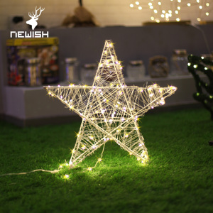 3D metal estrella 160L blanco cálido LED decoración luces al aire libre jardín vacaciones Decoración Luz gran tienda decoración del hogar Luz de vacaciones - Product Image 3