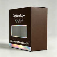 Boîte en papier holographique personnalisée avec fenêtre, impression UV, recyclable, pour flacon de peptide, emballage de flacon pharmaceutique