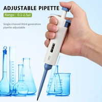 Micropipette numérique réglable en plastique de haute qualité pour laboratoire, 0,1 µl-2,5 µl