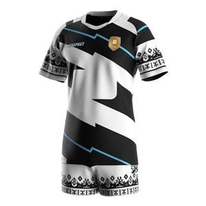 Camiseta Deportiva con Cuello en V para Hombre, Sublimada, para Gimnasio, Ropa Deportiva, Jersey de Rugby de Moda OEM, Conjunto de Camiseta y Pantalones Cortos - Product Image 1