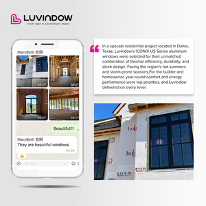 Phong cách Mỹ bão tác động khu dân cư đôi tráng men màu đen nhôm quây mở đẩy ra cửa sổ - Product Image 5