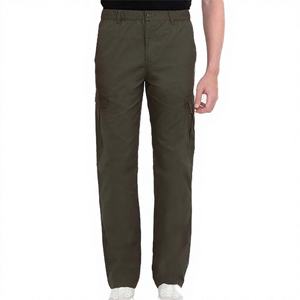 Men Outdoor <b>Cargo</b> Pants Cotton Casual <b>Work</b> Trousers Breathable Safari Style Utility Pants - Product Image 3