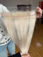 Fournisseur d'usine, expédition immédiate : Toppers frontaux HD 12*2 en cheveux humains vierges blonds pour l'alopécie