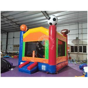 Château <span class=keywords><strong>gonflable</strong></span> sur le thème du sport avec décorations de basketball et de football, idéal pour les fêtes sportives d'enfants, la location d'événements et les jeux en plein air - Product Image 6