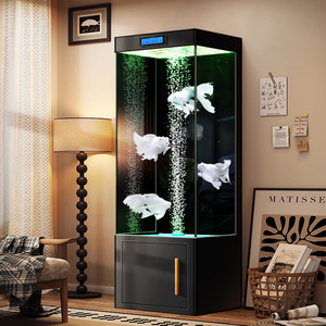 <span class=keywords><strong>Aquarium</strong></span> vertical en verre ultra-blanc de luxe, écologique, de haute qualité, directement de l'usine, <span class=keywords><strong>aquarium</strong></span> en cristal doré, petit/moyen format - Product Image 1