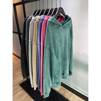 Sudadera con Capucha para Hombre, Personalizada por el Fabricante, 100% Algodón Tejido, Bordada, Extra Grande, Ecológica, Diseño Retro Desgastado por el Sol