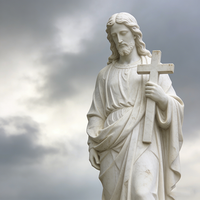Statue de Jésus en marbre blanc religieuse chrétienne sculptée à la main en pierre naturelle de taille réelle, décoration d'église personnalisée en usine