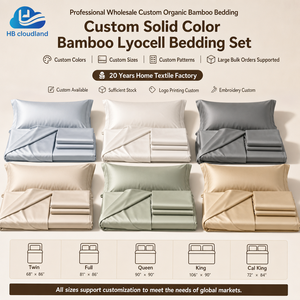 Ensemble <span class=keywords><strong>de</strong></span> literie en bambou lyocell biologique <span class=keywords><strong>de</strong></span> couleur unie ultra doux <span class=keywords><strong>de</strong></span> qualité supérieure certifié OEKO-TEX Standard 100 et BSCI par Cloudland - Product Image 3