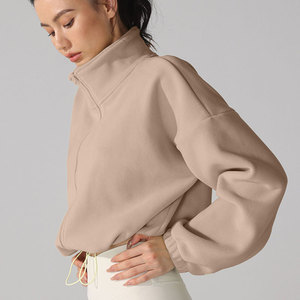 Vêtements d'équitation d'hiver Veste de sport en molleton d'agneau pour femmes <span class=keywords><strong>Manteau</strong></span> équestre avec fermeture à glissière et épaississement Tops pour femmes - Product Image 1