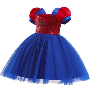 Niña Lentejuelas Costura Malla Princesa Arco Vestido Niños <span class=keywords><strong>Carnaval</strong></span> <span class=keywords><strong>Spiderman</strong></span> Cos Vestido Niños Disfraz de Halloween - Product Image 5