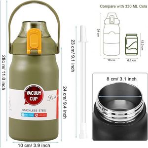 Manufacturers Custom Vacuum Stainless Steel Thermal Insulation <b>Kettle</b> <b>Large</b> Capacity Handheld Outdoor Straw <b>Kettle</b> - Product Image 2