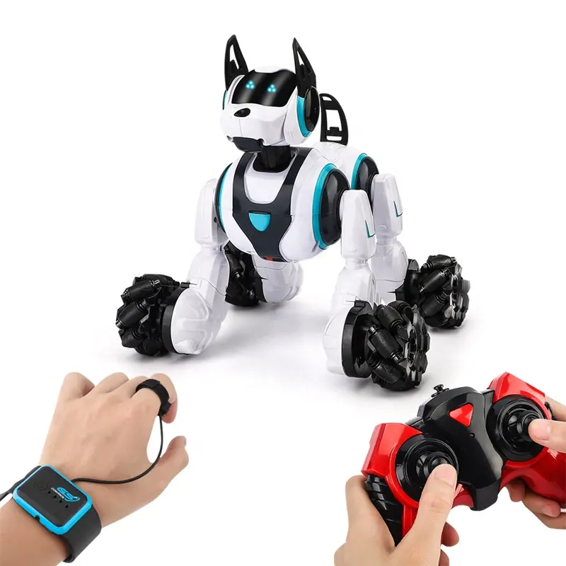 बच्चों बुद्धिमान रोबोट इलेक्ट्रॉनिक घड़ी हाथ नियंत्रित स्टंट आर सी रोबोट कुत्ते 5CH स्मार्ट खिलौने रोबोट के लिए बिक्री