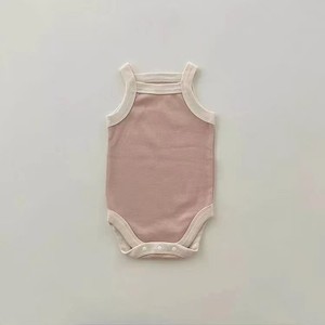Body de Verano sin Mangas para Bebé, con Ribete en Contraste, <span class=keywords><strong>Camiseta</strong></span> de Algodón Suave, Pelele para Niñas y Niños - Product Image 3