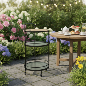 <span class=keywords><strong>Chariot</strong></span> à cadre métallique en verre cannelé moderne pour salon, salle à manger, cuisine, villas, hôtels, appartements - Product Image 4