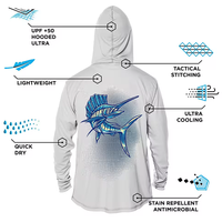 Camisa de Pesca con Capucha Personalizada, Impresión por Sublimación, UPF 50+, Bolsillo con Cordón, Ropa de Pesca de Alto Rendimiento, Prendas de Pesca para Exteriores, Ropa Profesional para Pescadores