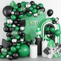 Kit d'arche de guirlande de ballons en latex noir, vert, or, marron avec confettis pour décorations de fêtes d'anniversaire, mariages, douches nuptiales, remises de diplômes