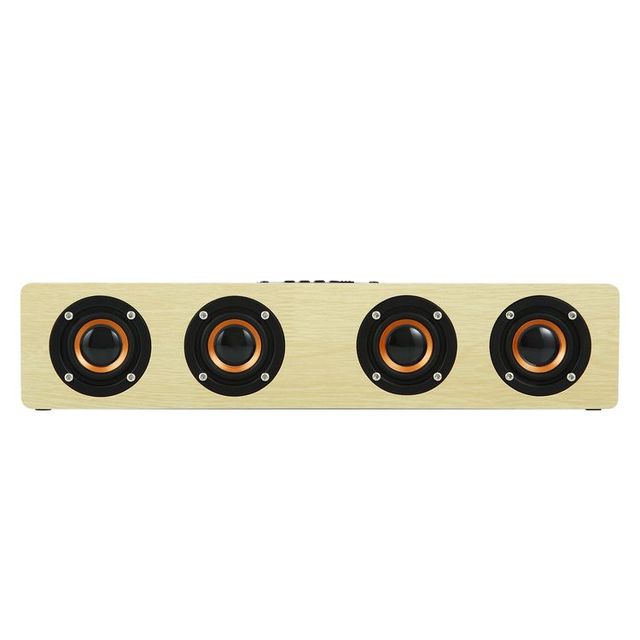 12W Wireless Wooden Soundbar 4-Speaker Home Theater System HIFI Sound Quality for 5.0 AirPlay 3000mAh Battery Mobile Phone