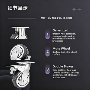 Stainless Steel 6 Inch Nylon Caster Wheel With Top Plate Mount Rust Proof Design For Food Service Machinery 600 Lbs Capacity - Product Image 3
