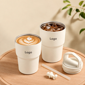 Bouteille isotherme sous vide en acier inoxydable 316 de 450 ml avec poignée et paille, tasse à eau anti-fuite, gobelet à café pour voiture, OEM ODM - Product Image 3
