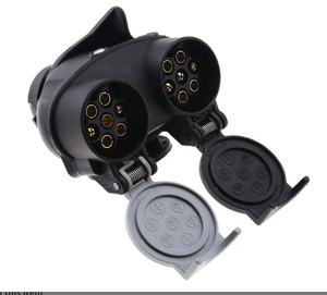 <span class=keywords><strong>Adaptateur</strong></span> double pour remorque 2x7 broches 12N 12S Twin Adapter Converter Euro trailer Socket Car Trailer Towing Hitch 12V Waterpro - Product Image 6