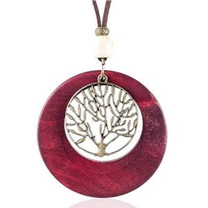 เวเฟอร์ไม้ทำด้วยมือต้นไม้ของชีวิตรูปเชือกยาวเสื้อกันหนาวจี้สร้อยคอเครื่องประดับสำหรับผู้หญิง - Product Image 6