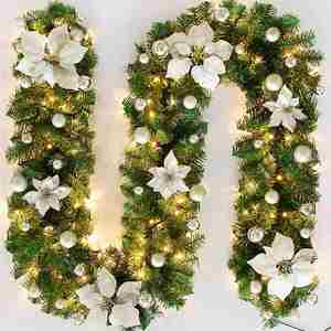 Guirnalda Navideña LED de PVC Ecológica de Alta Calidad de 2.7m, Decoración Verde Artificial para Árbol de Navidad, Pancarta Decorativa, Corona - Product Image 1