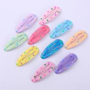 Barrettes à cheveux ondulées colorées pour enfants, 6,5 cm, en résine plastique, pour usage quotidien, adorables pinces latérales avec motif ondulé - Product Image 3