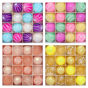 TANG XI 16 boules de Noël festives colorées en forme de crème glacée pour décorations de fêtes, décoration d'arbre de Noël pour la maison et les loisirs créatifs - Product Image 1