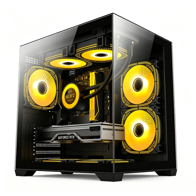 Wholesale M-ATX Gaming PC Case with Tempered Glass Side Panel & Seaside View Design