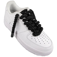 Lacets de remplacement ronds en polyester et coton de 8 mm pour baskets de sport, résistants à la déchirure, noirs, avec logo personnalisé