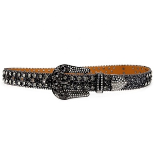 Cinturón <span class=keywords><strong>de</strong></span> diseñador negro Y2K <span class=keywords><strong>con</strong></span> calavera <span class=keywords><strong>de</strong></span> <span class=keywords><strong>diamantes</strong></span> <span class=keywords><strong>de</strong></span> imitación brillantes, cinturones vaqueros occidentales <span class=keywords><strong>con</strong></span> <span class=keywords><strong>diamantes</strong></span> incrustados y hebilla <span class=keywords><strong>de</strong></span> aleación - Product Image 4