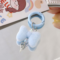 Nouveau porte-clés 3D en peluche motif nœud papillon, style dessin animé Kawaii, 8 couleurs tendance, vintage coréen, pour voiture, sac, accessoire de mode