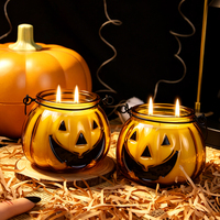 Bougie votive artisanale parfumée à la cire de soja, Halloween, Diwali, Jack O Lantern, décoration d'intérieur