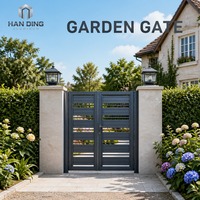 Portail de jardin en aluminium de fabrication chinoise, alliage 6063 traité thermiquement, revêtement poudré, double battant, pour villa et maison, sur mesure, hauteur 4 pieds