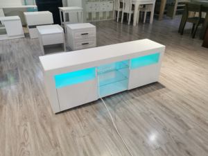 L-образный шкаф для телевизора, блестящая белая Подставка для телевизора, светодиодный стол для телевизора - Product Image 4