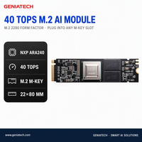Module accélérateur IA N.XP Ara240 M.2 40 TOPS Edge NPU PCIe Gen4 16 Go pour l'automatisation de la vente au détail intelligente, l'automatisation industrielle et la robotique