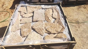 Pierres de quartzite jaune antique de forme irrégulière, en vrac, pour revêtement mural et pavage - Product Image 3
