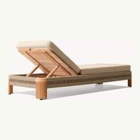 Chaise longue de jardin en teck, lit de repos en bois massif, ensemble de meubles imperméables pour piscine, hôtel, villa, luxe moderne