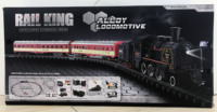 Kereta Api Uap Klasik Metal Smoking Rail King, Rel Kereta Api Listrik Rakitan dengan Lampu & Suara