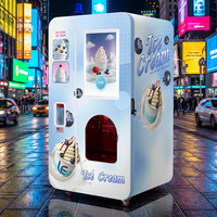 Distributeur automatique de crème glacée à 6 garnitures, 1 saveur principale et système de paiement multiple