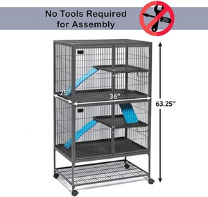 Boîtier à 4 niveaux pour chats et chatons, <span class=keywords><strong>Cage</strong></span> de furet, boîte de parc, niche, caisse, roulettes rotatives, boîte de parc Ani, niche, caisse, roulettes rotatives - Product Image 6