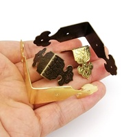 Couvercle de protection d'angle décoratif pour coffre à bijoux coffret cadeau à vin coffret en bois table de bureau bronze doré + clous